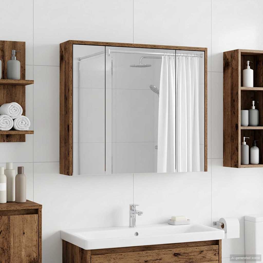 Bathroom Mirror Cabinet Old Wood 73.5 x 16 x 62.5 cm