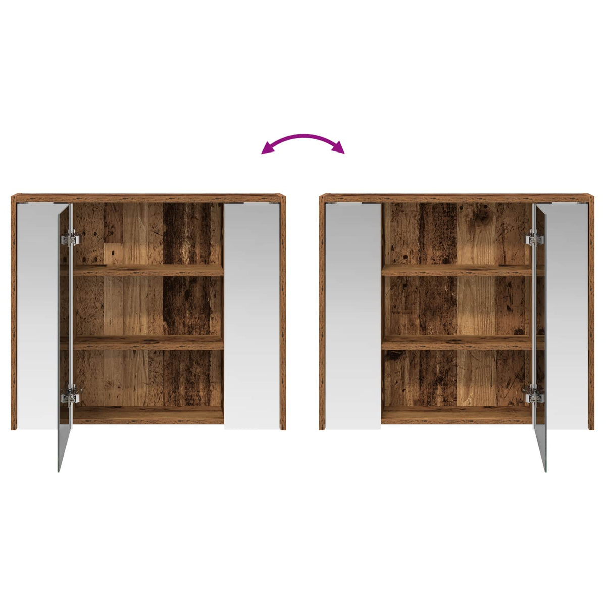 Bathroom Mirror Cabinet Old Wood 73.5 x 16 x 62.5 cm