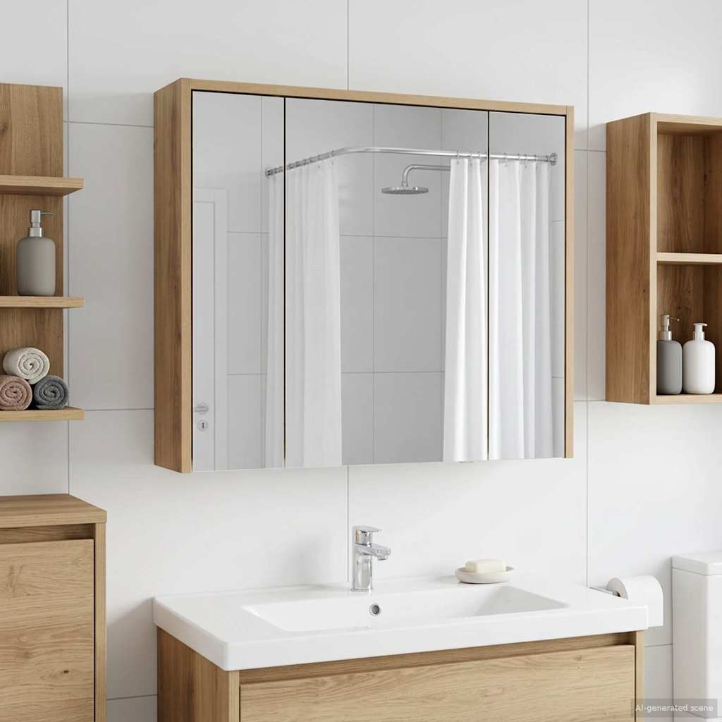 Bathroom Mirror Cabinet Artisian Oak 73.5 x 16 x 62.5 cm