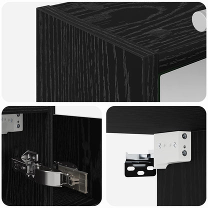 Bathroom Mirror Cabinet Black Oak 73.5 x 16 x 62.5 cm