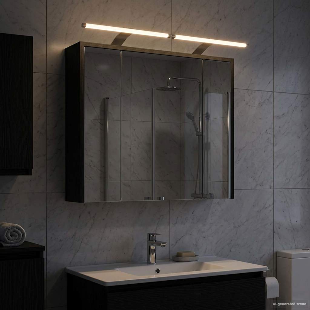 Bathroom Mirror Cabinet Black Oak 73.5 x 16 x 62.5 cm