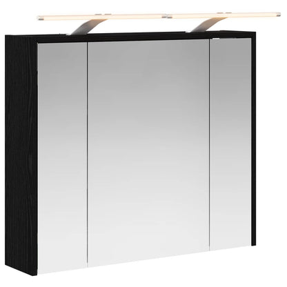 Bathroom Mirror Cabinet Black Oak 73.5 x 16 x 62.5 cm