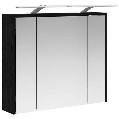 Bathroom Mirror Cabinet Black Oak 73.5 x 16 x 62.5 cm