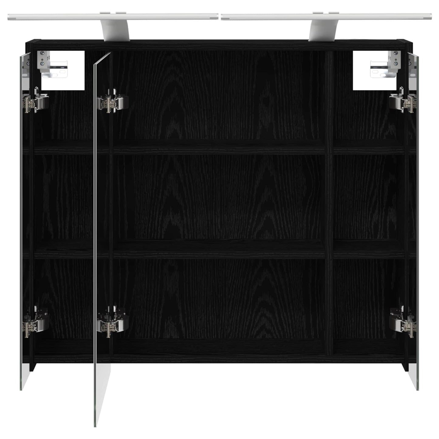Bathroom Mirror Cabinet Black Oak 73.5 x 16 x 62.5 cm