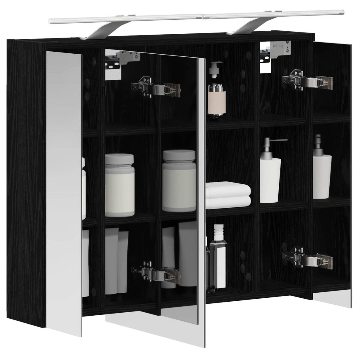 Bathroom Mirror Cabinet Black Oak 73.5 x 16 x 62.5 cm