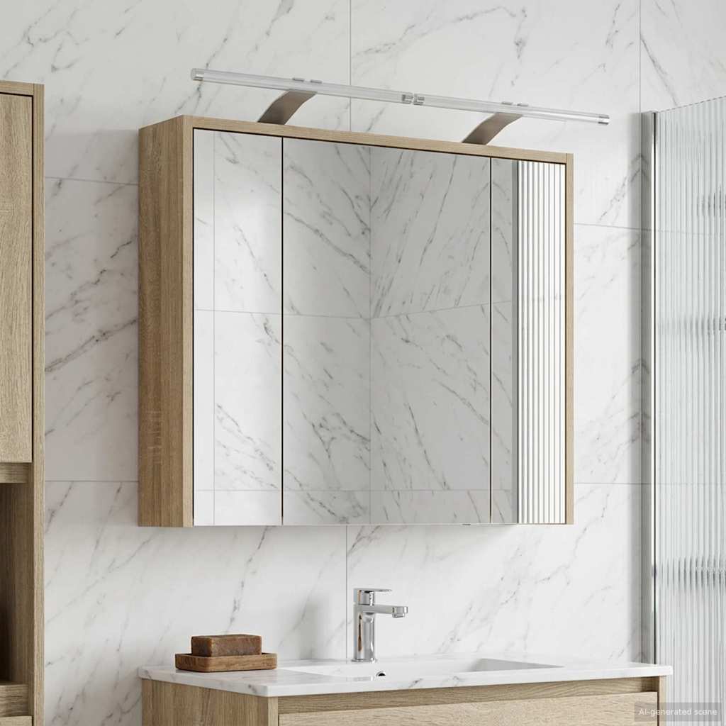 Bathroom Mirror Cabinet Sonoma Oak 73.5 x 16 x 62.5 cm