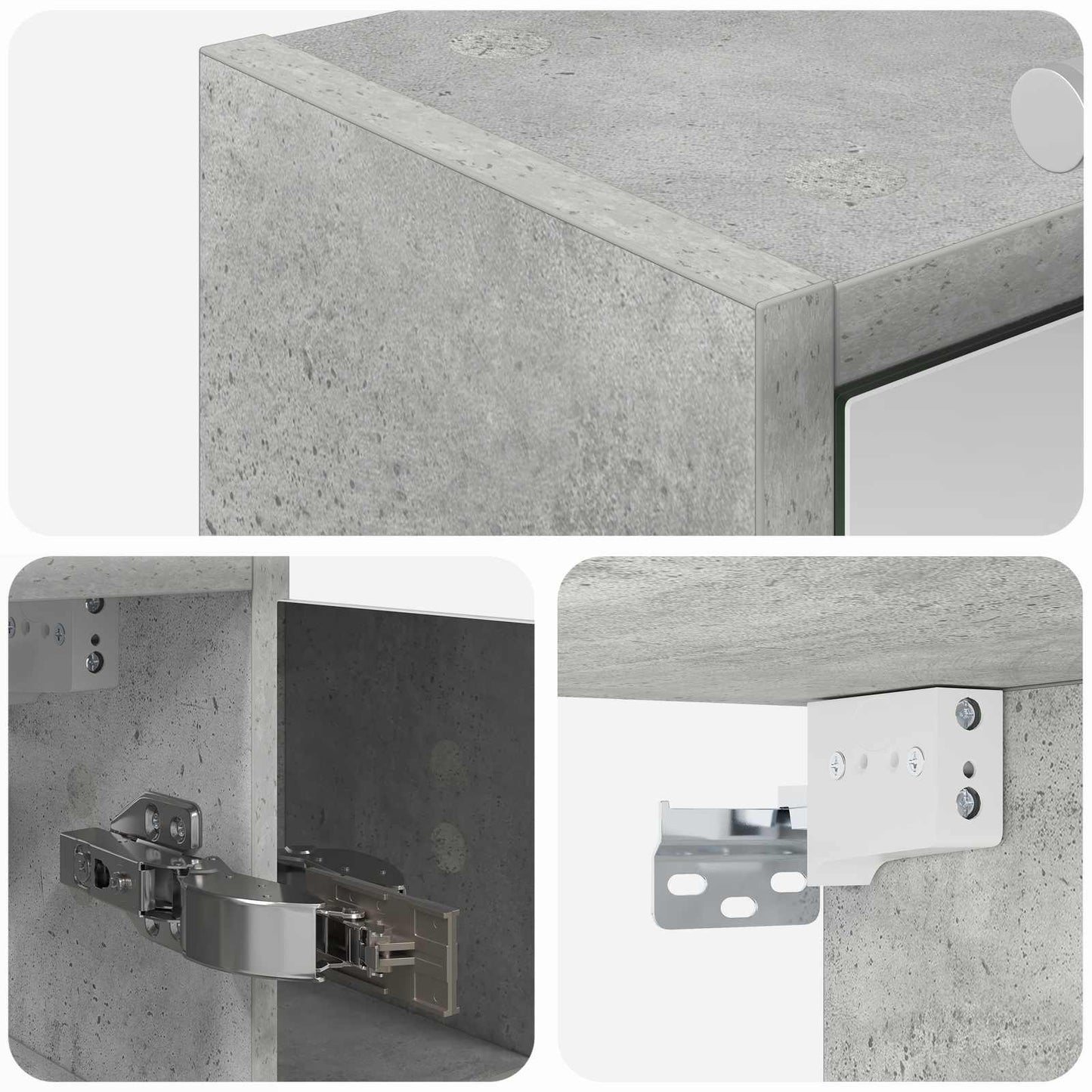 Bathroom Mirror Cabinet Concrete Grey 73.5 x 16 x 62.5 cm
