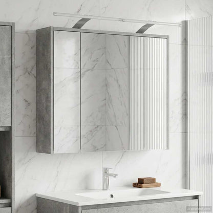 Bathroom Mirror Cabinet Concrete Grey 73.5 x 16 x 62.5 cm