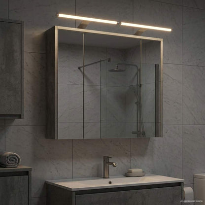Bathroom Mirror Cabinet Concrete Grey 73.5 x 16 x 62.5 cm