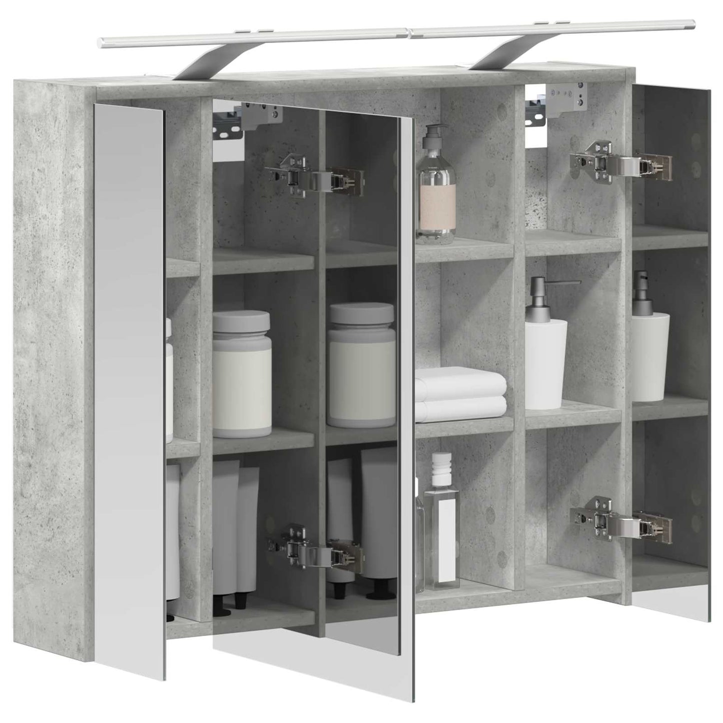 Bathroom Mirror Cabinet Concrete Grey 73.5 x 16 x 62.5 cm