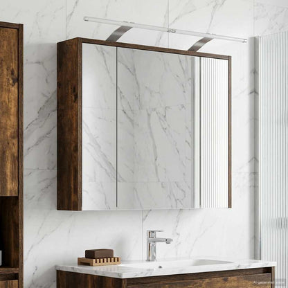 Bathroom Mirror Cabinet Smoked Oak 73.5 x 16 x 62.5 cm
