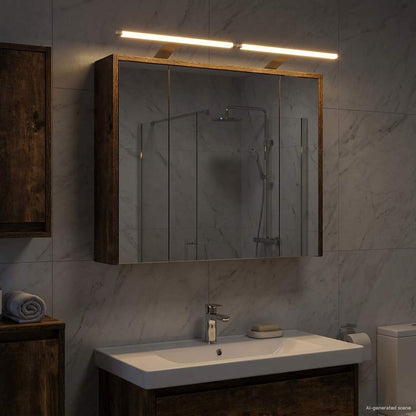 Bathroom Mirror Cabinet Smoked Oak 73.5 x 16 x 62.5 cm