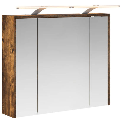 Bathroom Mirror Cabinet Smoked Oak 73.5 x 16 x 62.5 cm