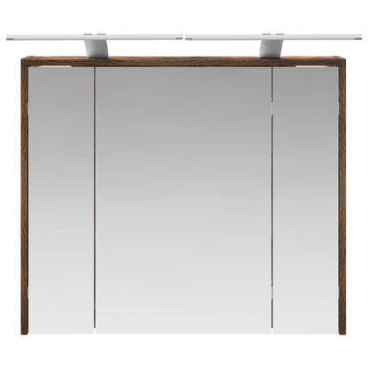 Bathroom Mirror Cabinet Smoked Oak 73.5 x 16 x 62.5 cm