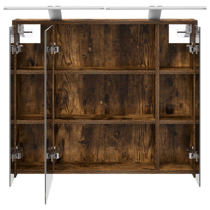 Bathroom Mirror Cabinet Smoked Oak 73.5 x 16 x 62.5 cm