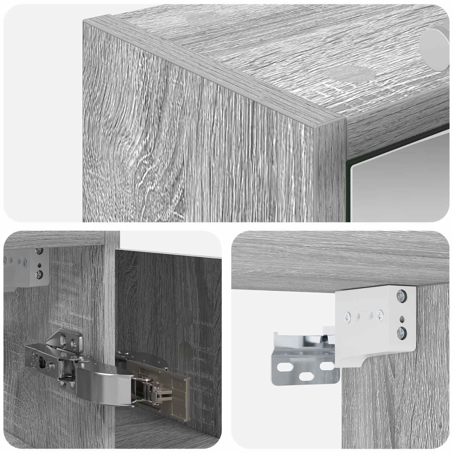 Bathroom Mirror Cabinet Grey Sonoma 73.5 x 16 x 62.5 cm