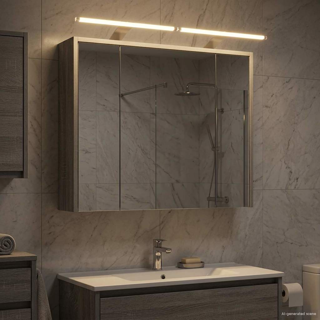 Bathroom Mirror Cabinet Grey Sonoma 73.5 x 16 x 62.5 cm