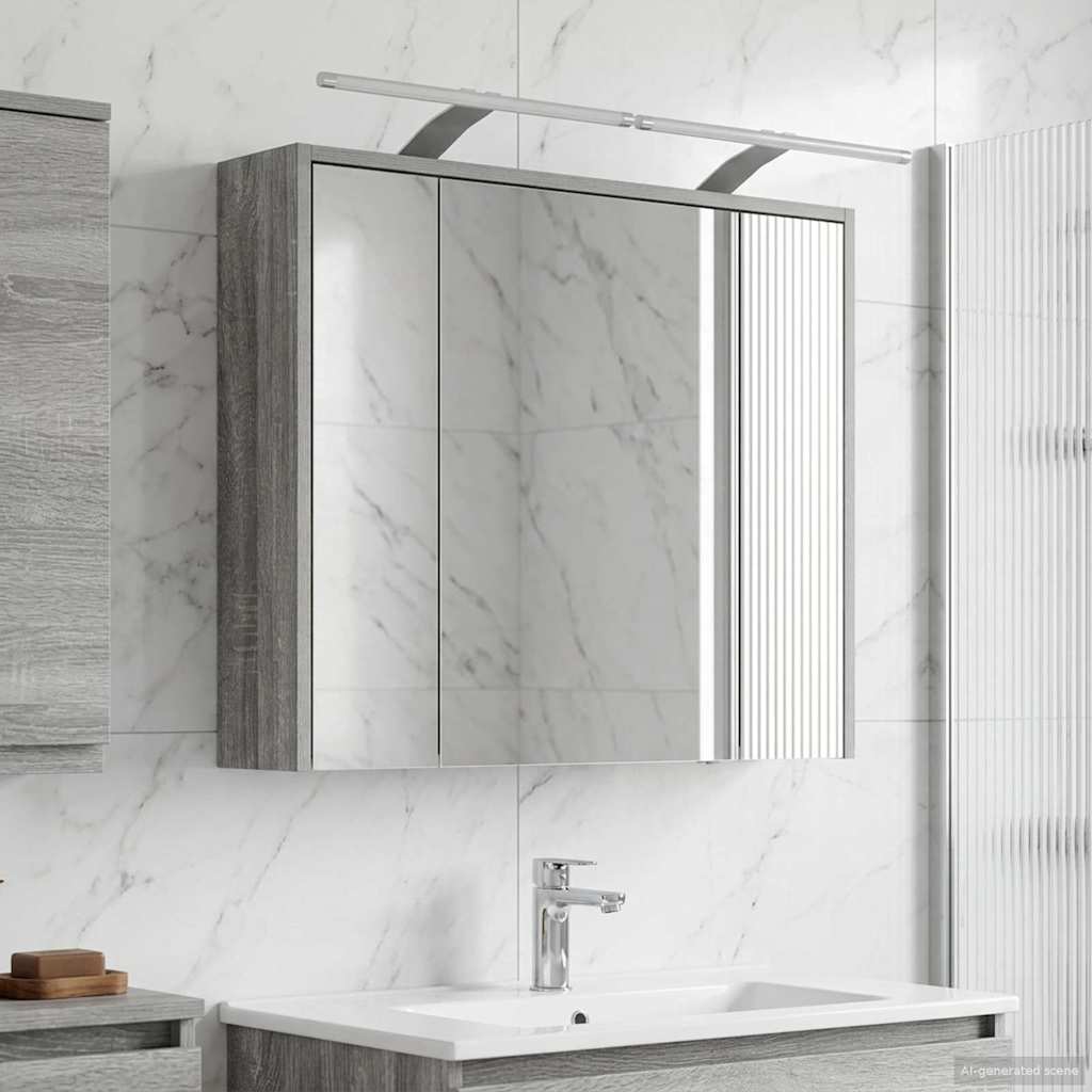 Bathroom Mirror Cabinet Grey Sonoma 73.5 x 16 x 62.5 cm
