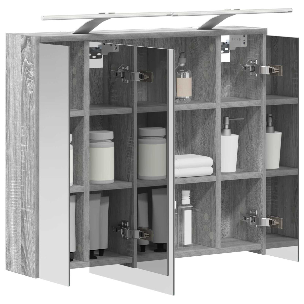 Bathroom Mirror Cabinet Grey Sonoma 73.5 x 16 x 62.5 cm