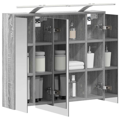 Bathroom Mirror Cabinet Grey Sonoma 73.5 x 16 x 62.5 cm