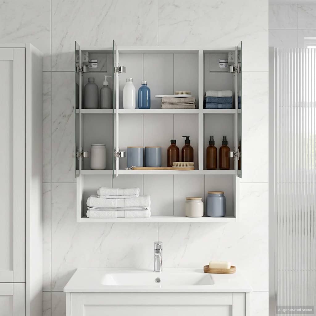 Bathroom Mirror Cabinet White 60 x 14.5 x 70 cm Engineered wood
