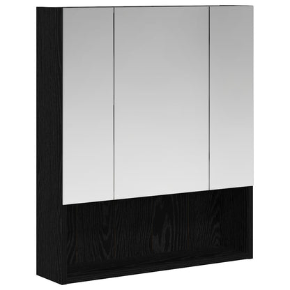 Bathroom Mirror Cabinet Black Oak 60 x 14.5 x 70 cm