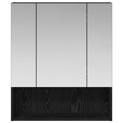 Bathroom Mirror Cabinet Black Oak 60 x 14.5 x 70 cm
