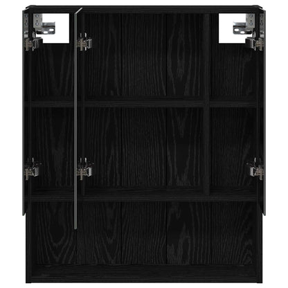 Bathroom Mirror Cabinet Black Oak 60 x 14.5 x 70 cm