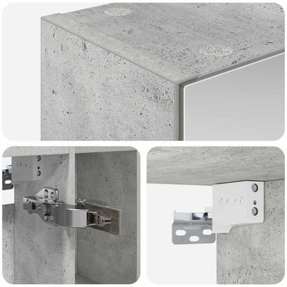 Bathroom Mirror Cabinet Concrete Grey 60 x 14.5 x 70 cm