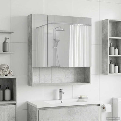 Bathroom Mirror Cabinet Concrete Grey 60 x 14.5 x 70 cm