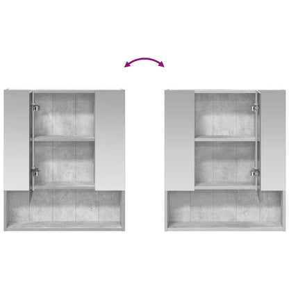 Bathroom Mirror Cabinet Concrete Grey 60 x 14.5 x 70 cm
