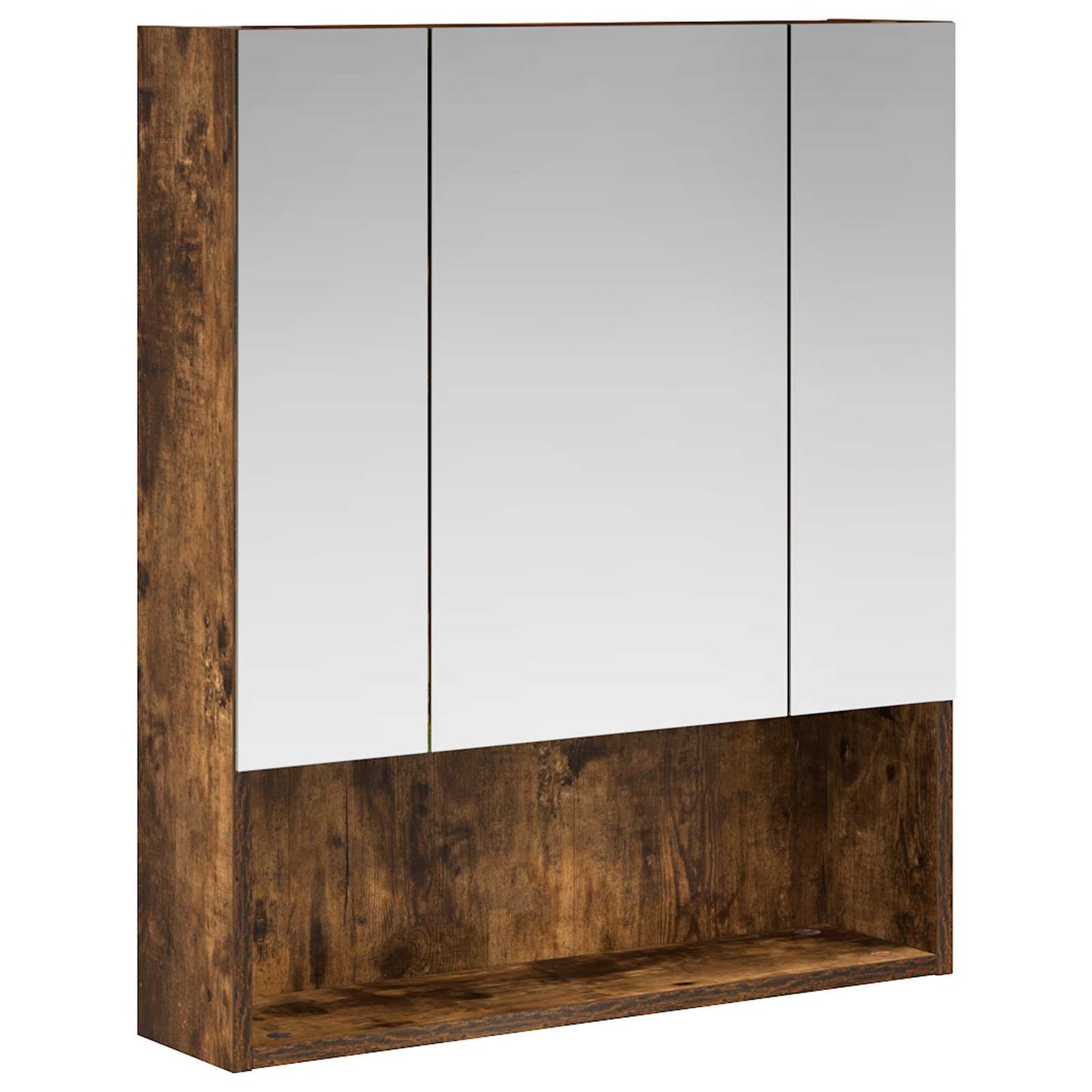 Bathroom Mirror Cabinet Smoked Oak 60 x 14.5 x 70 cm