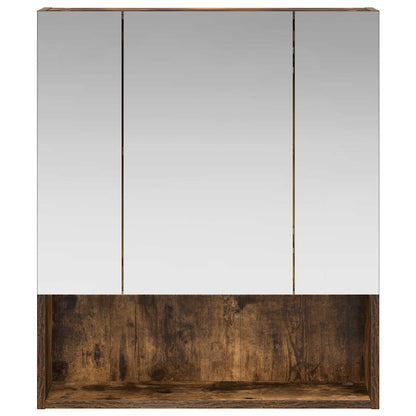 Bathroom Mirror Cabinet Smoked Oak 60 x 14.5 x 70 cm