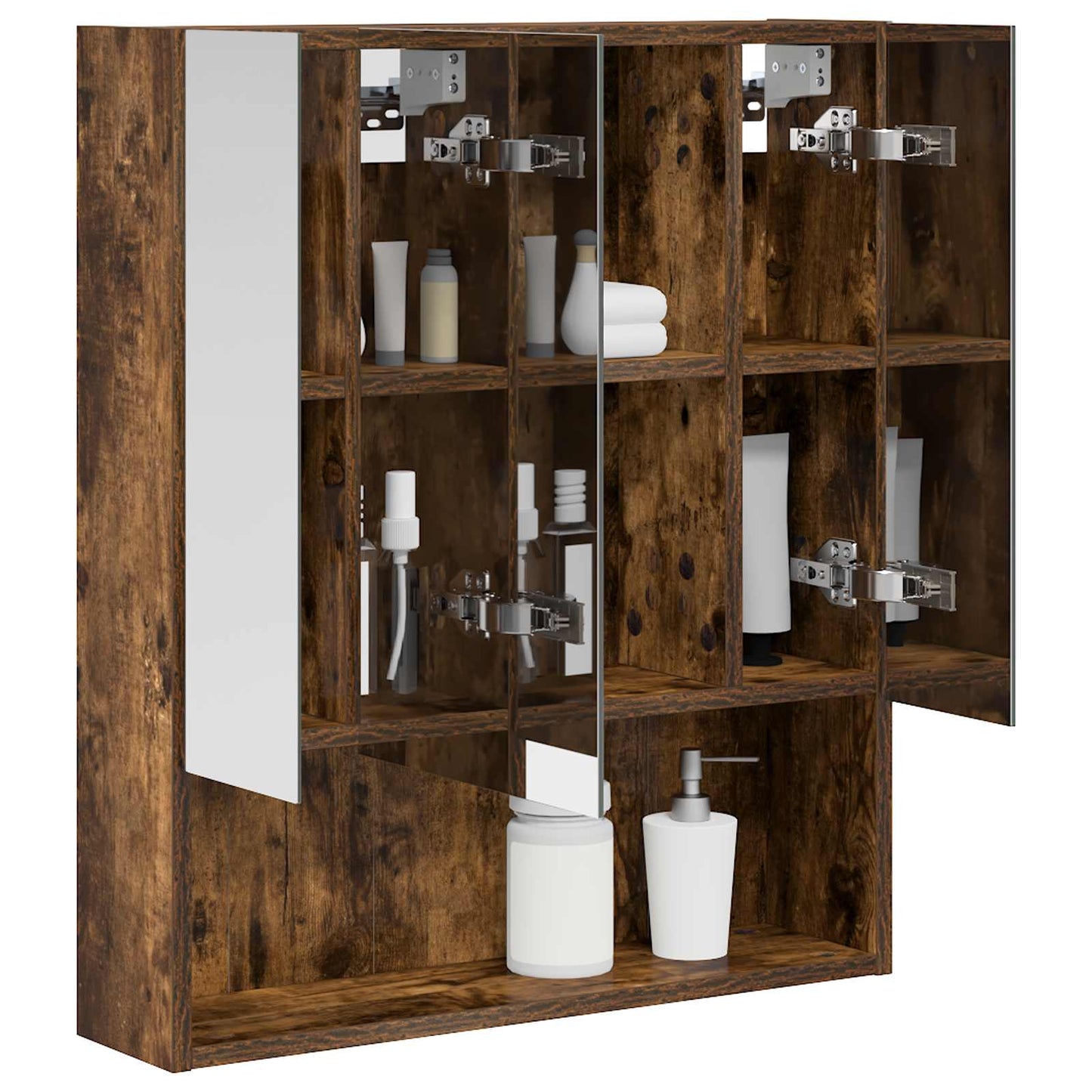 Bathroom Mirror Cabinet Smoked Oak 60 x 14.5 x 70 cm
