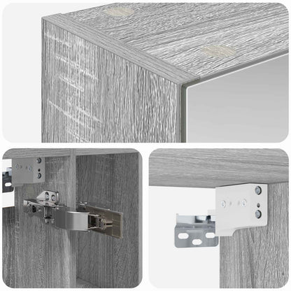 Bathroom Mirror Cabinet Grey Sonoma 60 x 14.5 x 70 cm