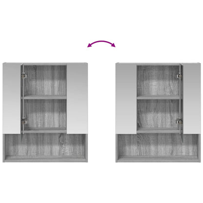Bathroom Mirror Cabinet Grey Sonoma 60 x 14.5 x 70 cm
