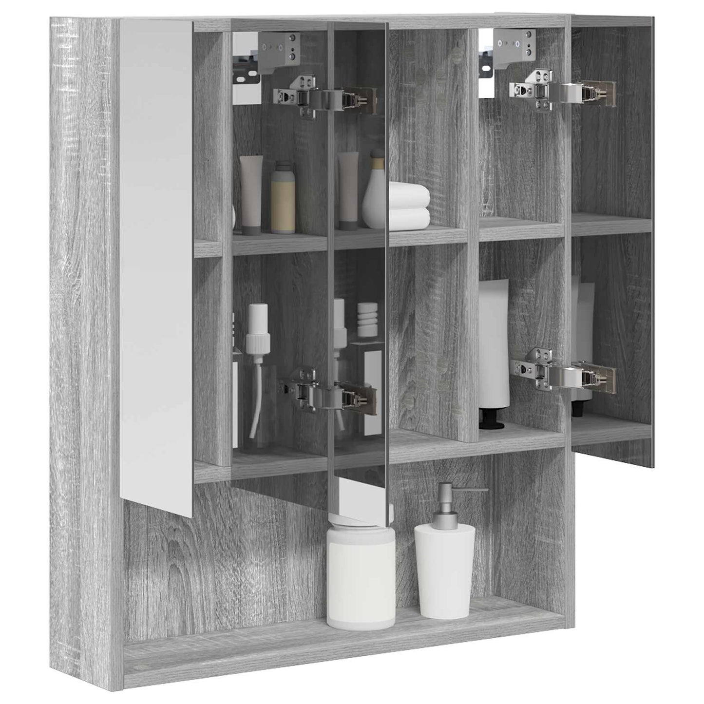 Bathroom Mirror Cabinet Grey Sonoma 60 x 14.5 x 70 cm