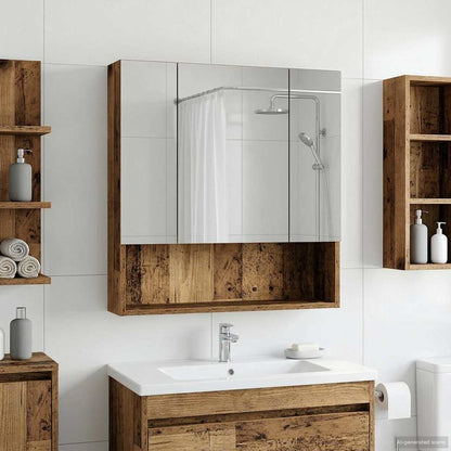 Bathroom Mirror Cabinet Old Wood 60 x 14.5 x 70 cm