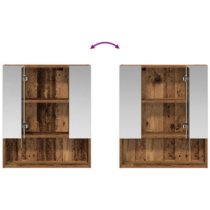 Bathroom Mirror Cabinet Old Wood 60 x 14.5 x 70 cm