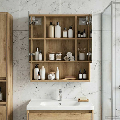 Bathroom Mirror Cabinet Artisian Oak 60 x 14.5 x 70 cm