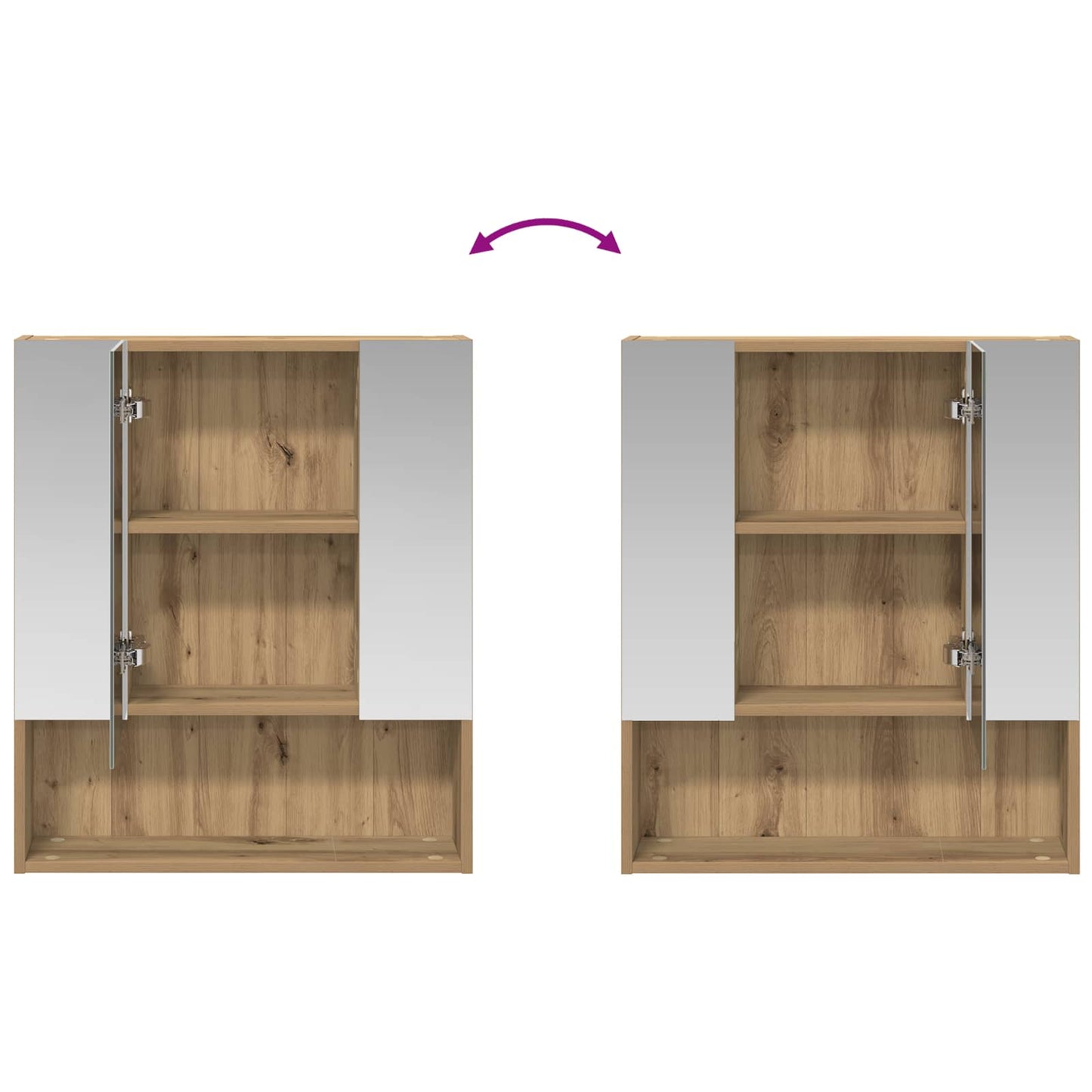 Bathroom Mirror Cabinet Artisian Oak 60 x 14.5 x 70 cm