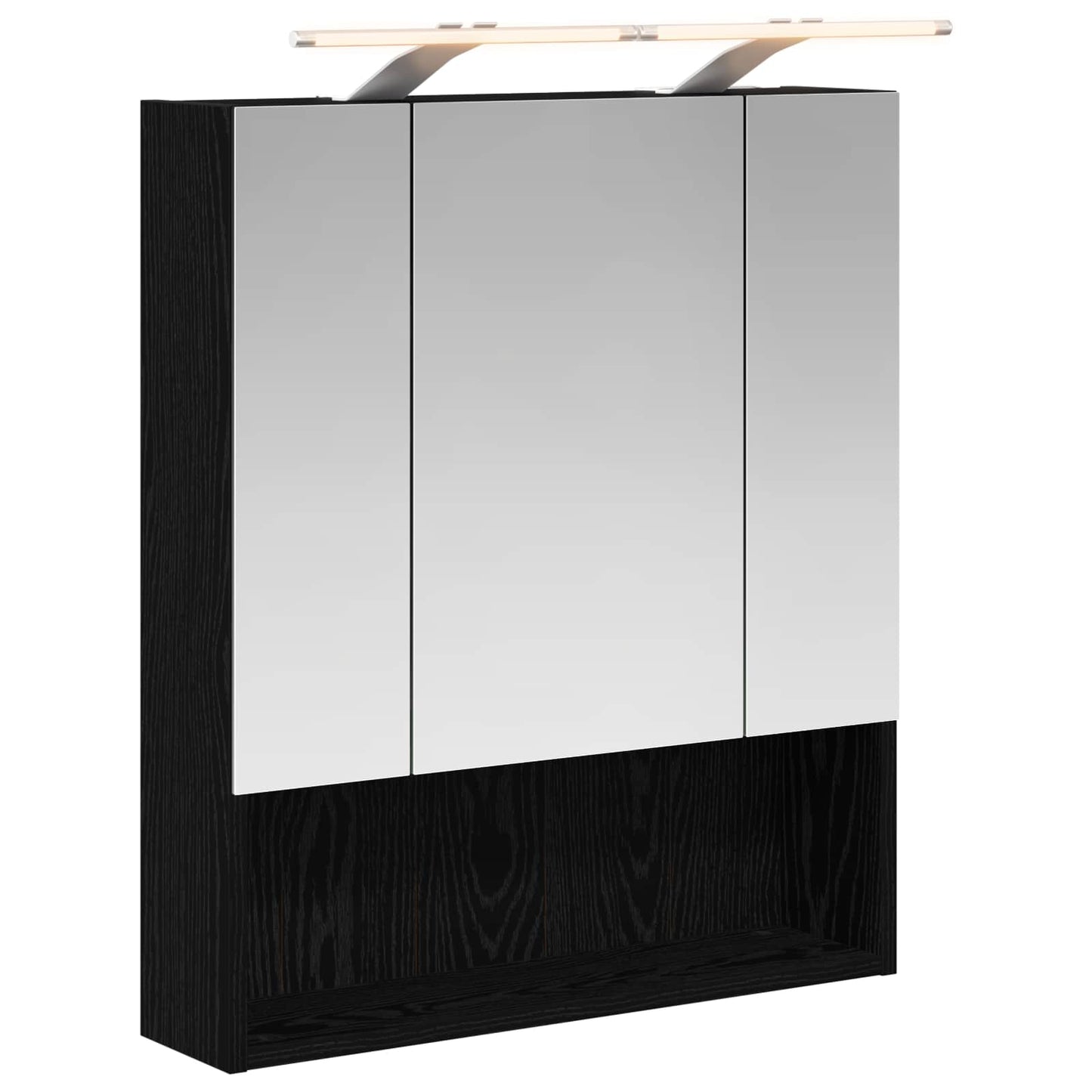 Bathroom Mirror Cabinet Black Oak 60 x 14.5 x 70 cm