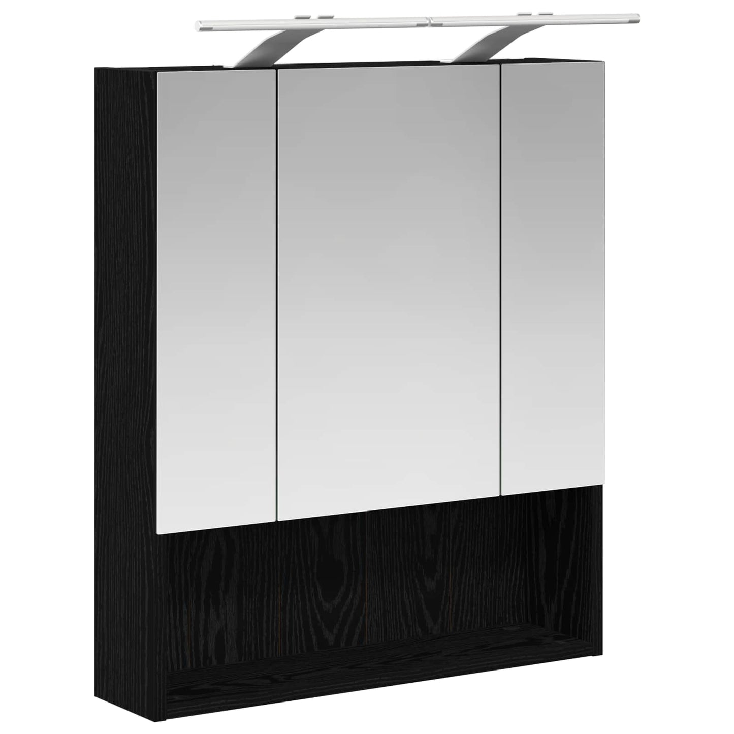 Bathroom Mirror Cabinet Black Oak 60 x 14.5 x 70 cm
