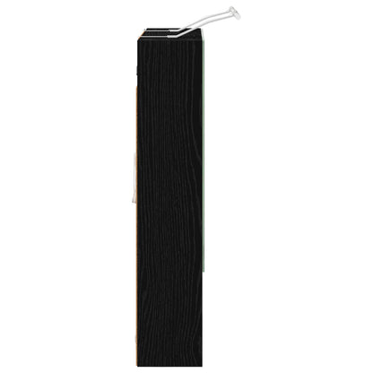 Bathroom Mirror Cabinet Black Oak 60 x 14.5 x 70 cm