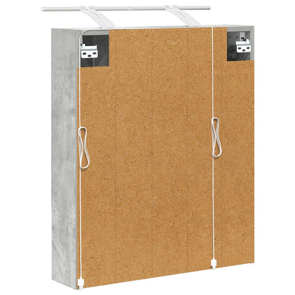 Bathroom Mirror Cabinet Concrete Grey 60 x 14.5 x 70 cm