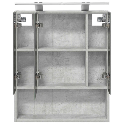 Bathroom Mirror Cabinet Concrete Grey 60 x 14.5 x 70 cm