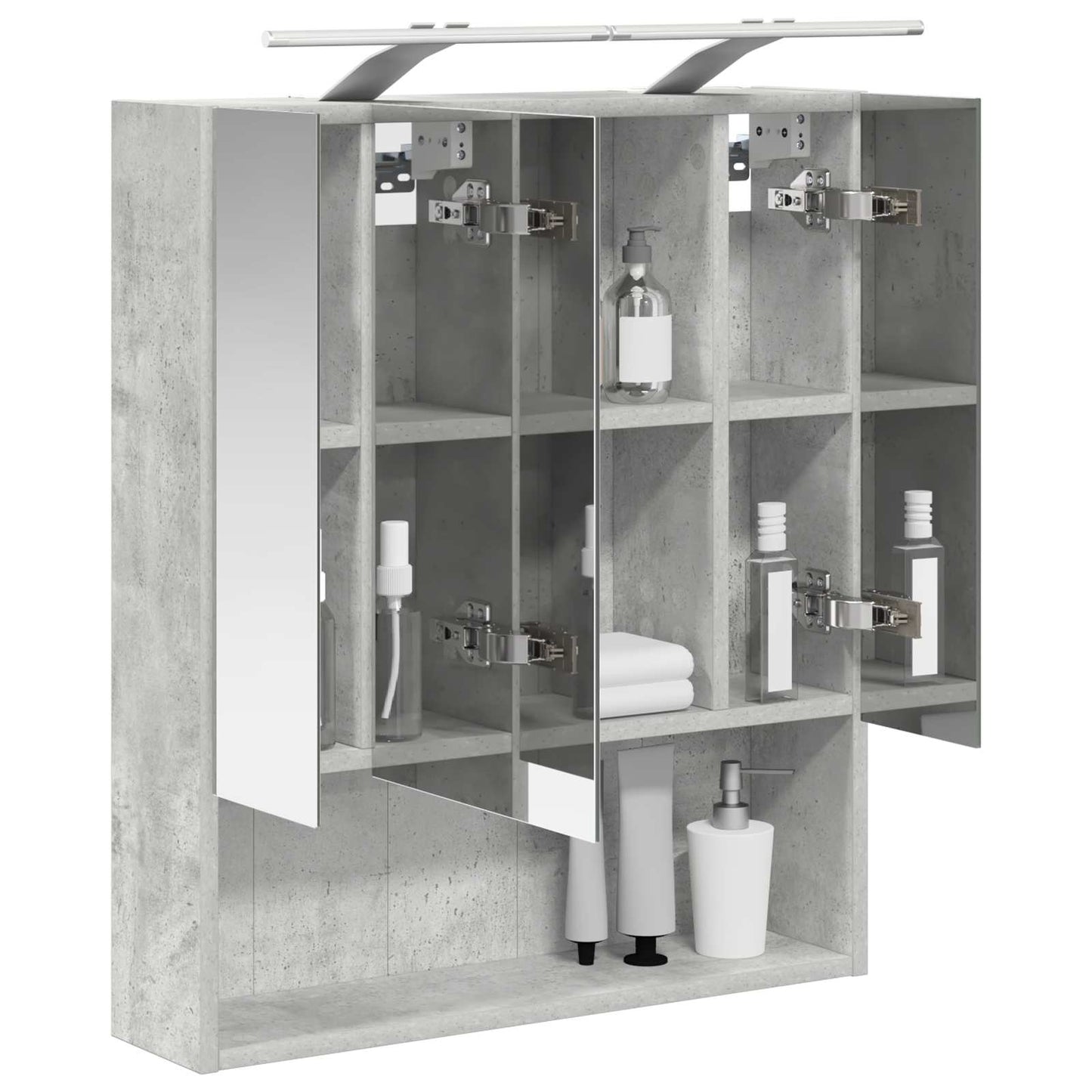 Bathroom Mirror Cabinet Concrete Grey 60 x 14.5 x 70 cm