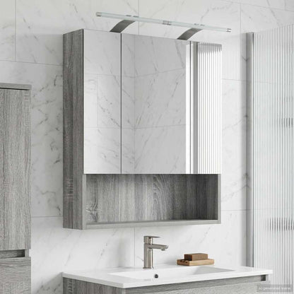 Bathroom Mirror Cabinet Grey Sonoma 60 x 14.5 x 70 cm