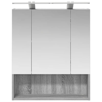 Bathroom Mirror Cabinet Grey Sonoma 60 x 14.5 x 70 cm