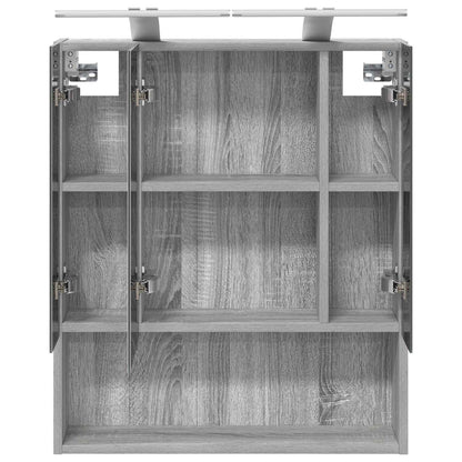 Bathroom Mirror Cabinet Grey Sonoma 60 x 14.5 x 70 cm